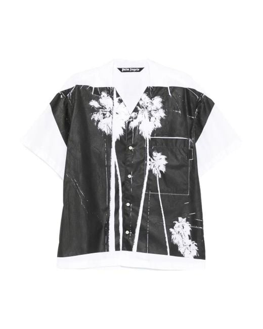 Palm Angels Black 'Dec Palm Culture' Bowling Shirt for men