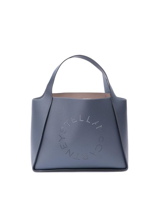 Stella McCartney Blue `Stella Logo Grainy Alter Mat` Tote Bag