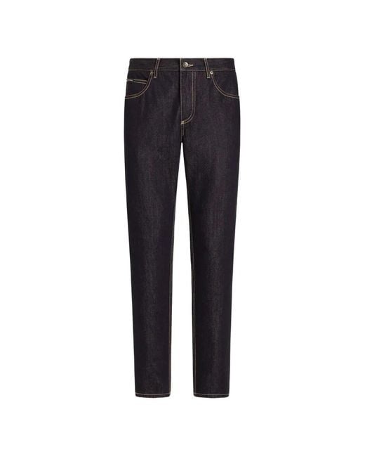 Dolce & Gabbana Blue Regular Stretch Jeans for men