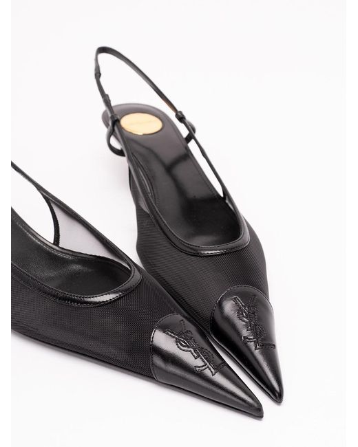 Saint Laurent White 'Gaspar' Slingback