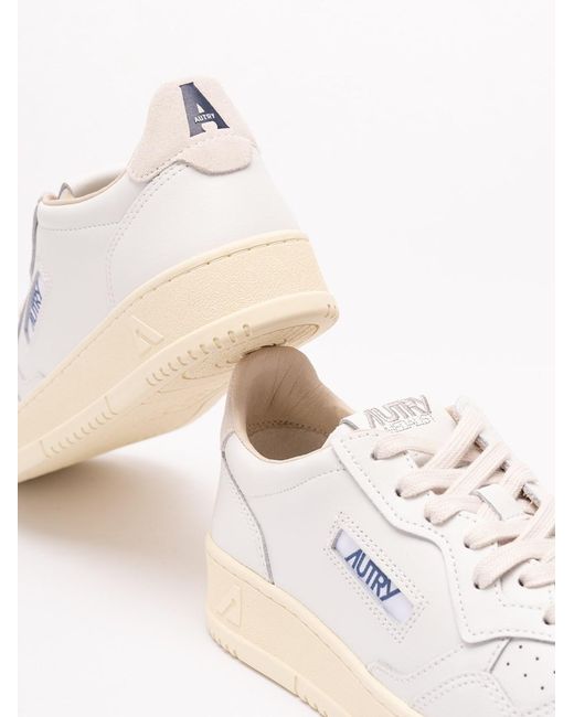 Autry White 'Medalist' Low Sneakers for men