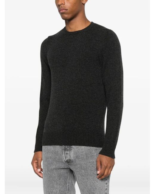 Drumohr Black Long Sleeve Crew-Neck Sweater for men