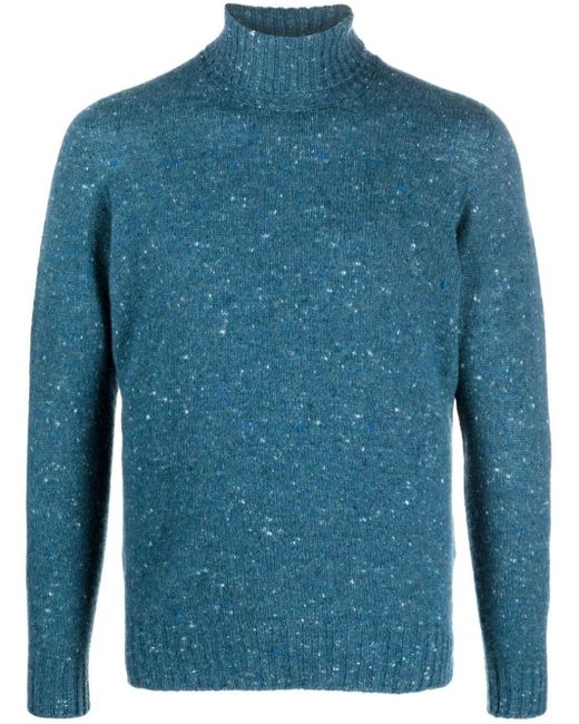 Drumohr Blue Turtle-neck Sweater for men