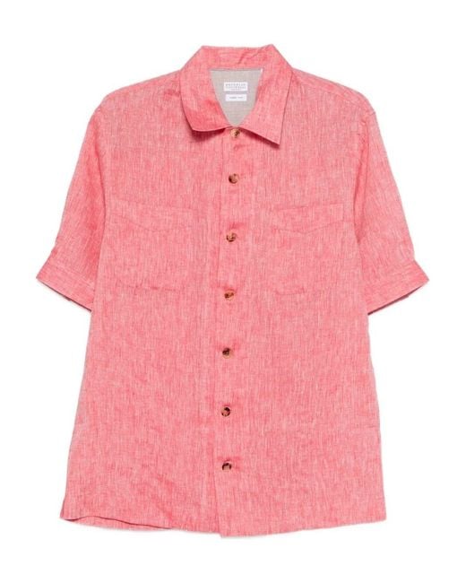 Brunello Cucinelli Pink Shirt for men