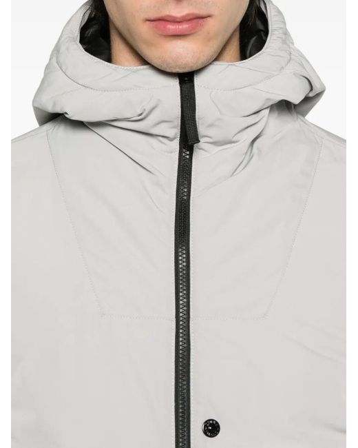 Stone Island Gray 4100047 Hooded Zip-Front Jacket for men