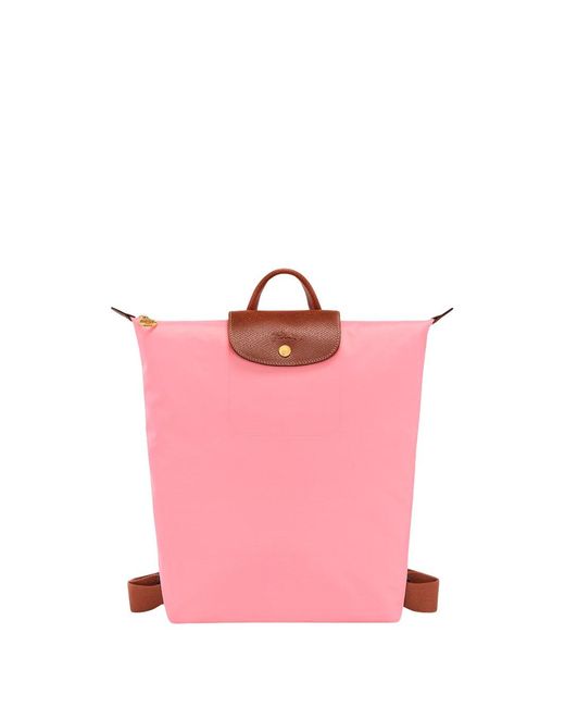 Longchamp Pink 'Le Pliage Original' Medium Backpack