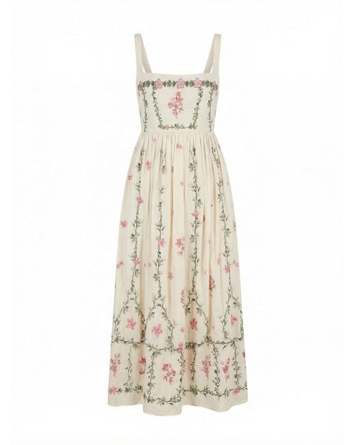 Agua Bendita White 'Barbara Midi Cauca' Midi Dress
