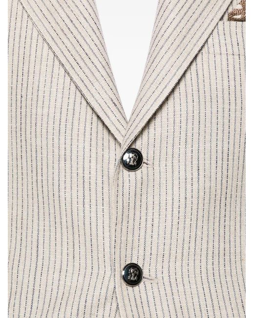 Brunello Cucinelli White Deconstructed Blazer for men
