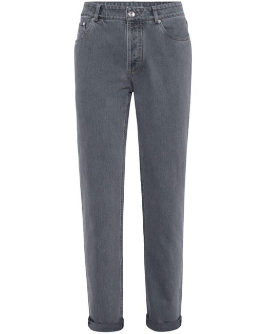 Brunello Cucinelli Grayscale Denim Jeans for men
