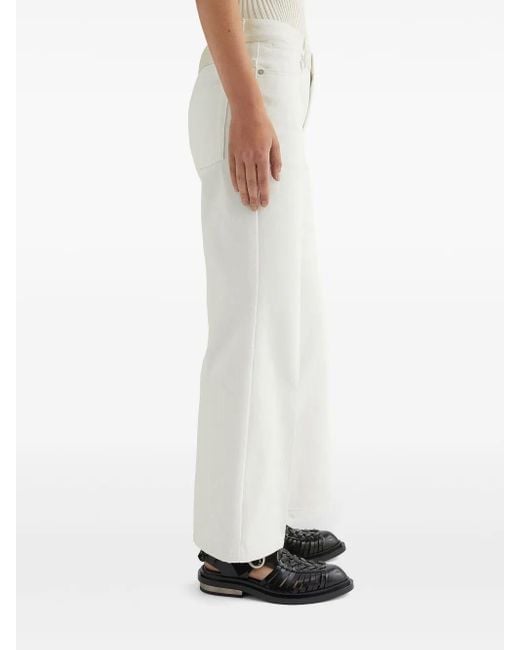 Jil Sander White High-Waisted Flared Jeans