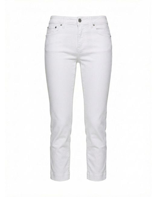 Dondup White 'Rose' Slim 5-Pocket Jeans