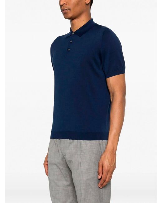 Drumohr Blue Logo Polo for men