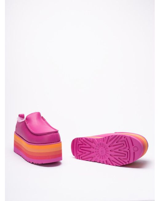 Ugg Pink `Urseen` Platform Loafers
