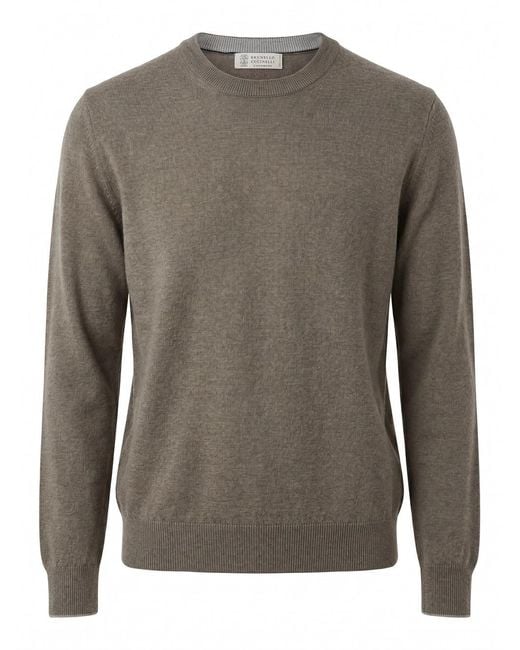 Brunello Cucinelli Gray Cashmere Sweater for men
