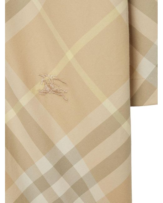 Burberry Natural Neutral Checked Cotton Shirt - Men's - Mother Of Pearl/cotton for men