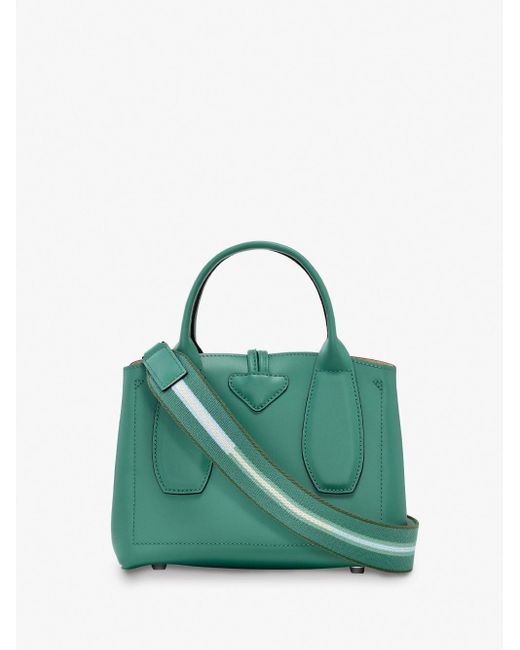 Longchamp Green `Roseau Box` Medium Handbag