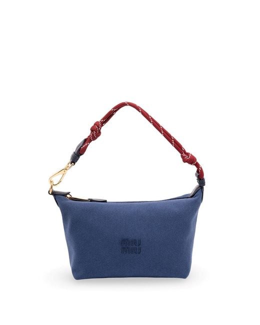 Miu Miu Blue Gabardine Pouch