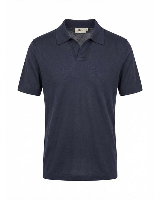 Altea Blue 'Pierre' Short Sleeve Polo for men