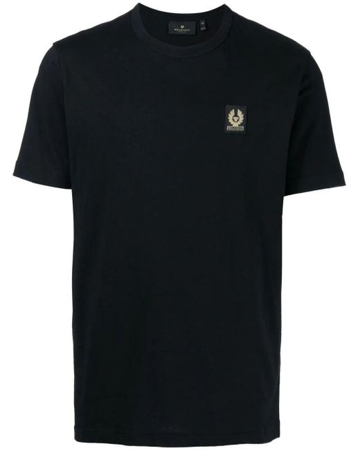 Belstaff Black Logo-patch Crew Neck T-shirt for men
