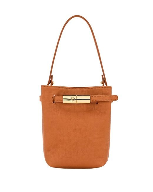 Longchamp Orange 'Le Smart Flow' Extra Small Bucket Bag