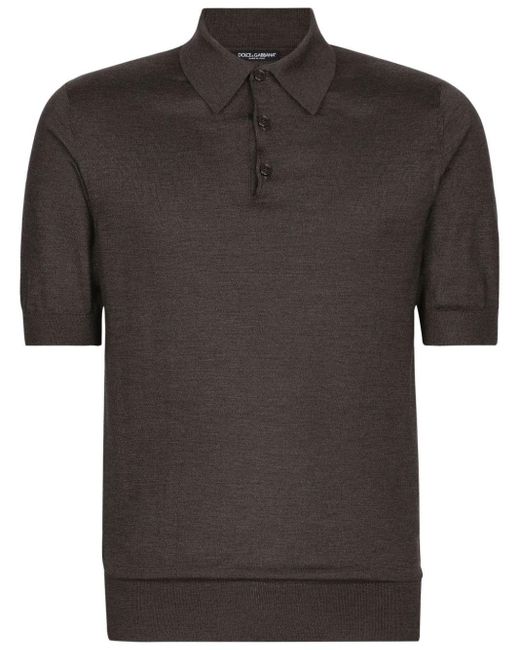 Dolce & Gabbana Black Short Sleeve Polo Shirt for men