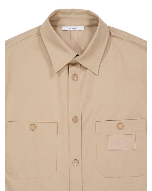Givenchy Natural Chemise En Coton À Manches Courtes for men