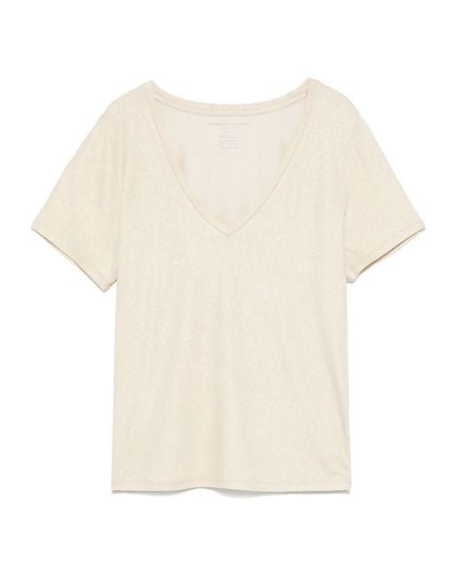 Majestic Filatures White V-Neck Short Sleeve T-Shirt