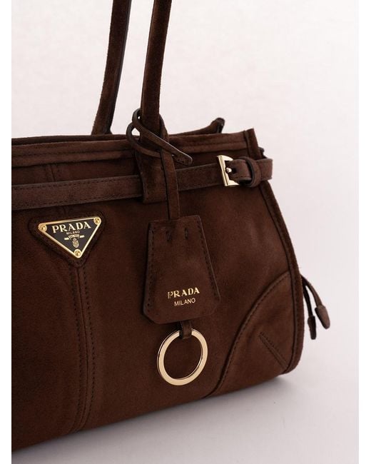 Prada Brown Bonnie Medium Suede Bag