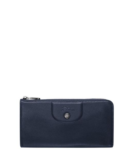 Longchamp Blue Le Pliage Cuir Wallet