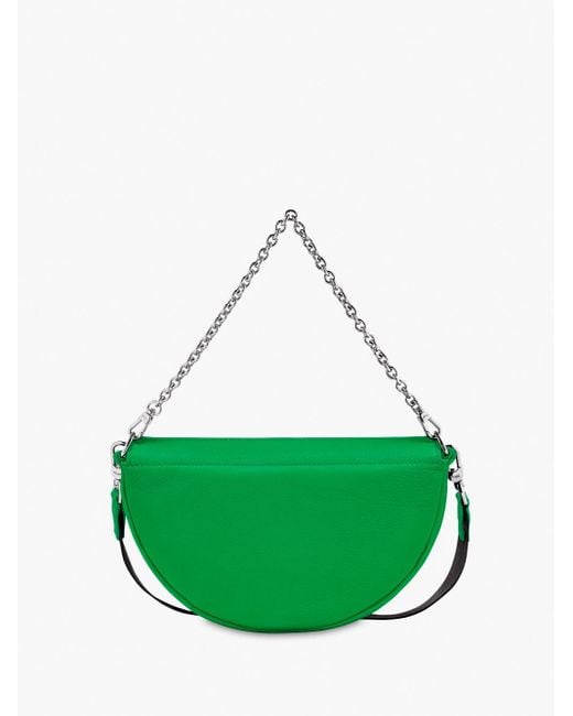 Longchamp Green Smile Small Half Moon Leather Crossbody Bag