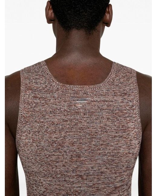 Prada Brown Cotton Tank Top for men