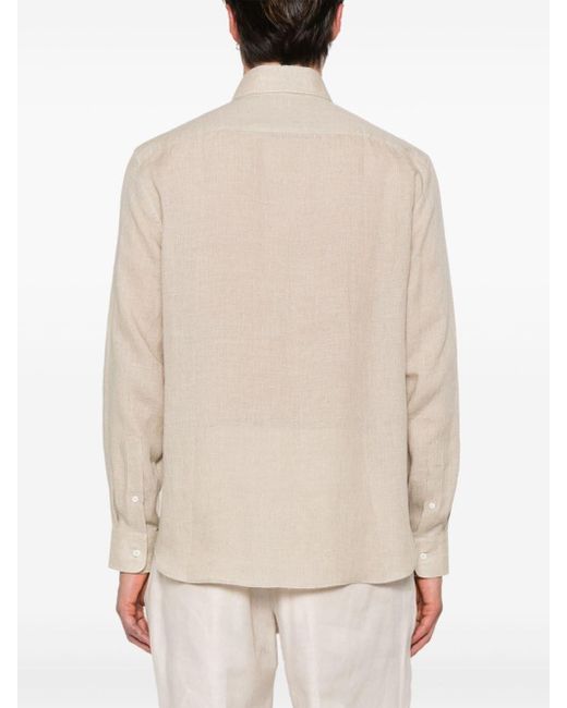 Brunello Cucinelli Natural Long-sleeves Linen Shirt for men