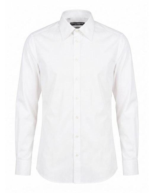Dolce & Gabbana White Martini Popeline Shirt for men