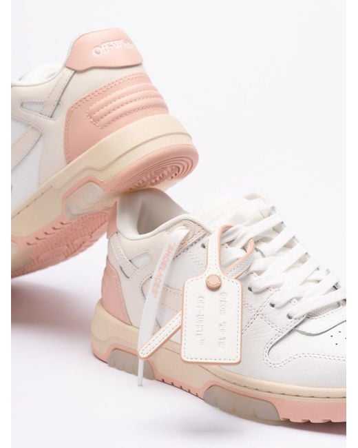 Off-White c/o Virgil Abloh Pink Off `Out Of Office Calf Leather` Sneakers