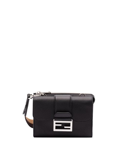 Fendi White 'Double Jacquard Ff 19' Flap Bag for men