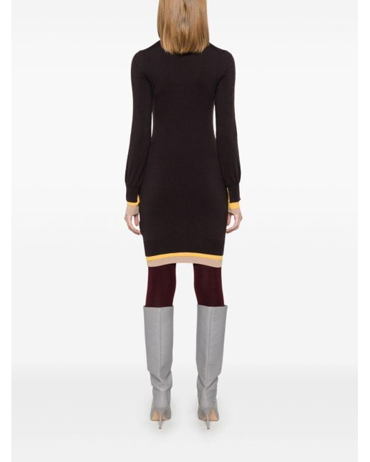Fendi Multicolor Dress With Stand-Up Collar