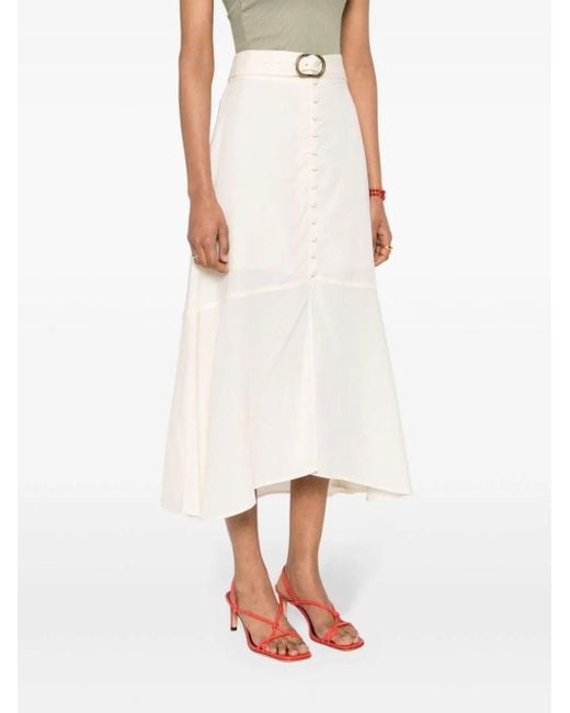 Twin Set White Long Skirt With Belt