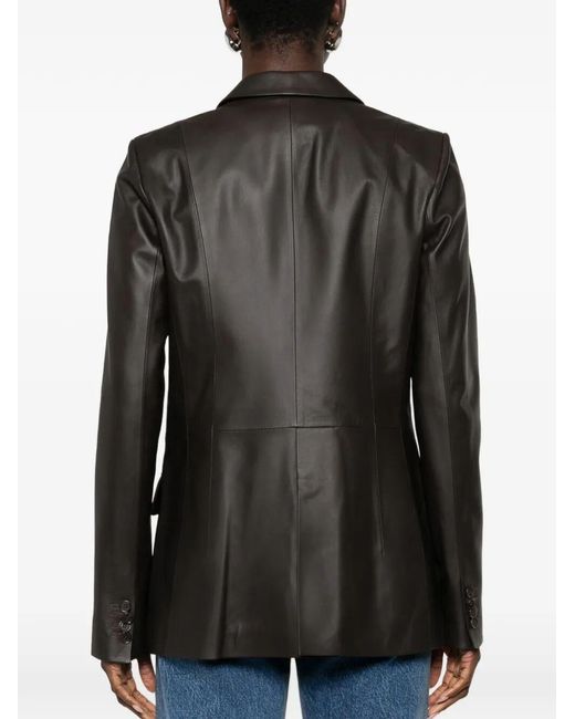 Desa Nineteenseventytwo Black Leather Classic Blazer