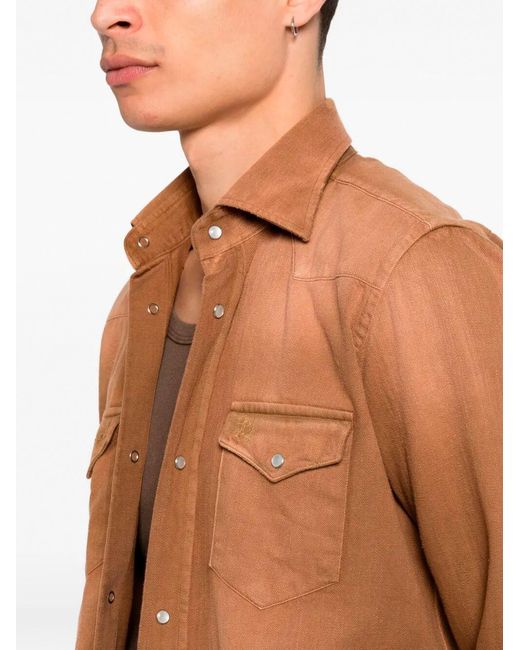 Sartorio Napoli Brown 'Texas' Shirt for men
