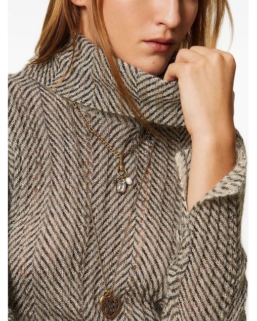 Twinset Gray Turtle Neck Sweater