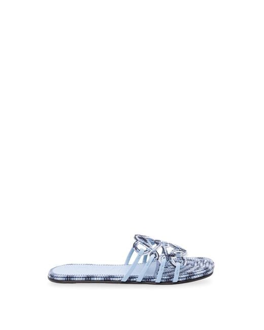 Loewe White Paula's Ibiza 'Petal Anagram' Embroidery Slides