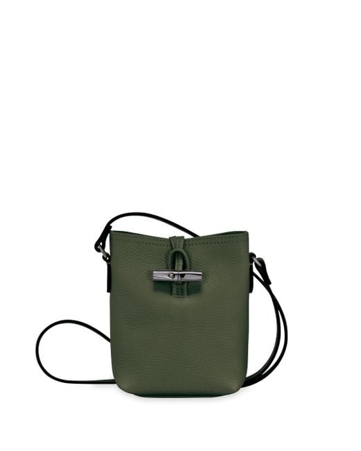 Longchamp Green `Roseau Essential` Extra Small Crossbody Bag