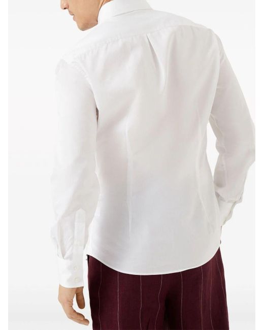 Camicia button-down di Brunello Cucinelli in White da Uomo