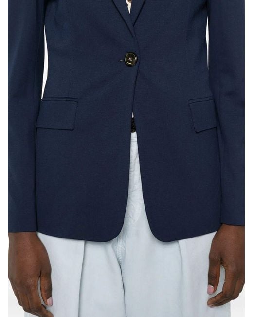 Pinko Blue Flap Pocket Single-Breasted Blazer