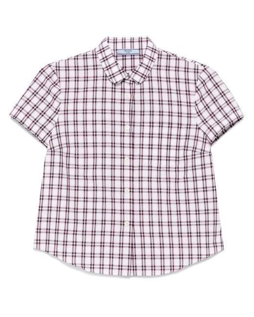 Camicia A Quadri di Prada in White