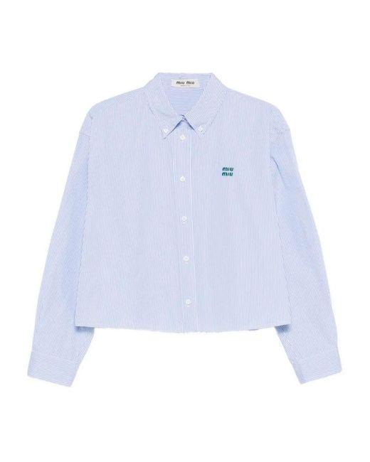 Miu Miu Blue Cropped Shirt