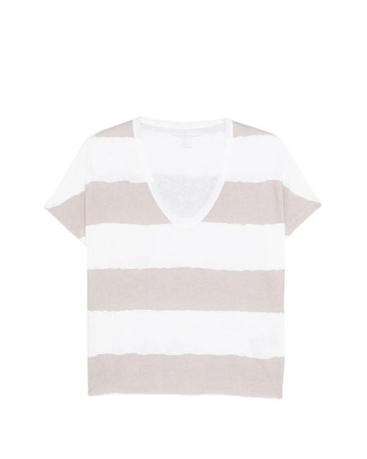 Majestic Filatures White T-Shirt V-Neck