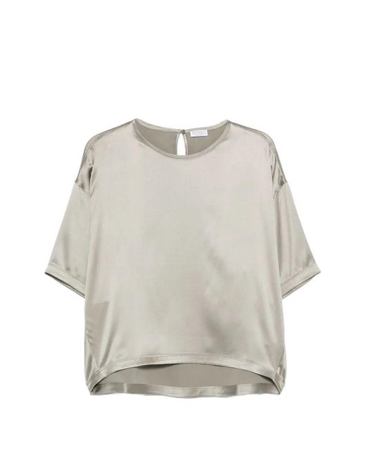 Brunello Cucinelli Gray Blouse