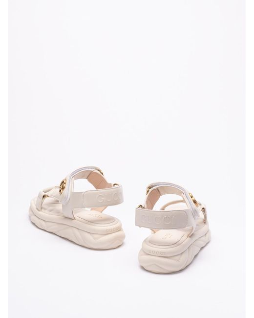 Gucci White `Marmont` Sandals