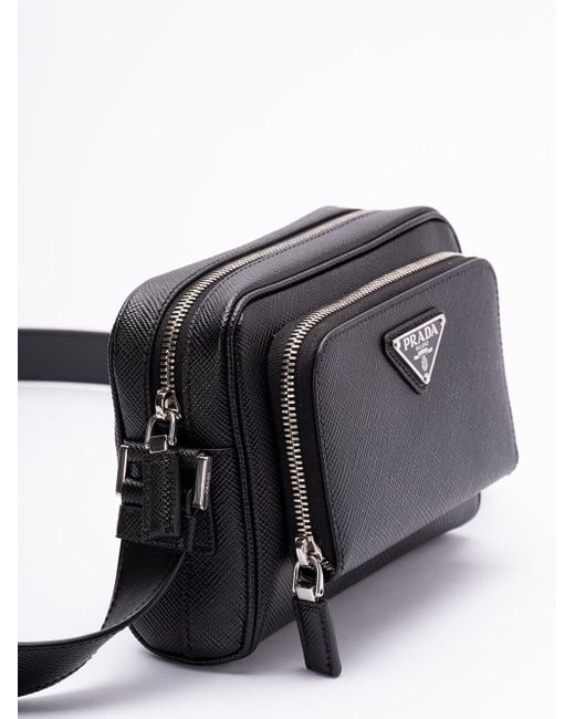 Prada Black Saffiano Leather Shoulder Bag for men